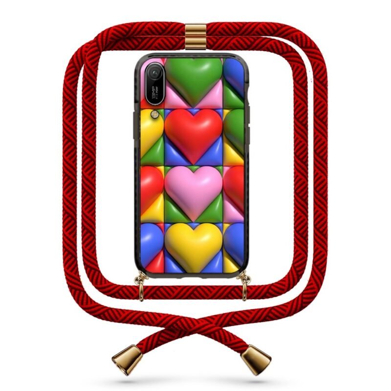 Heart patterns θήκη με κορδόνι & σχέδιο 9877 για Huawei Y6 2019