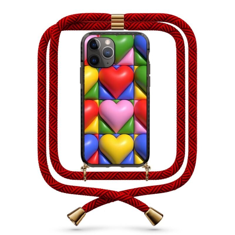 Heart patterns θήκη κινητού με κορδόνι 9877 γιά iPhone 11 Pro