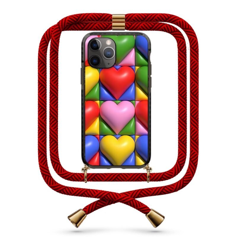 Heart patterns θήκη κινητού με κορδόνι 9877 γιά iPhone 11 Pro Max