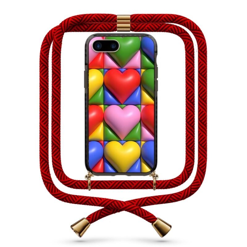Heart patterns θήκη κινητού με κορδόνι 9877 γιά iPhone 7 Plus /8 Plus