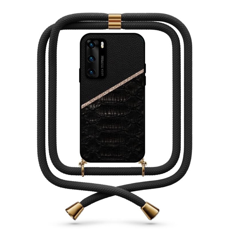 Leather snake print θήκη με κορδόνι & σχέδιο 9752 για Huawei P40