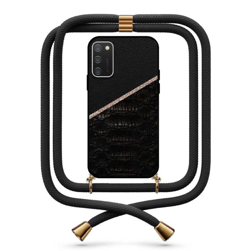 Leather snake print θήκη με κορδόνι & σχέδιο 9752 για Galaxy A02S