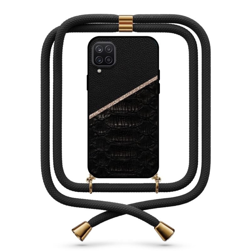 Leather snake print θήκη με κορδόνι & σχέδιο 9752 για Galaxy A12