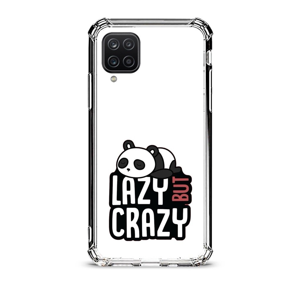 Lazy but crazy panda θήκη διάφανη & σχέδιο  d1120 γιά Galaxy A12