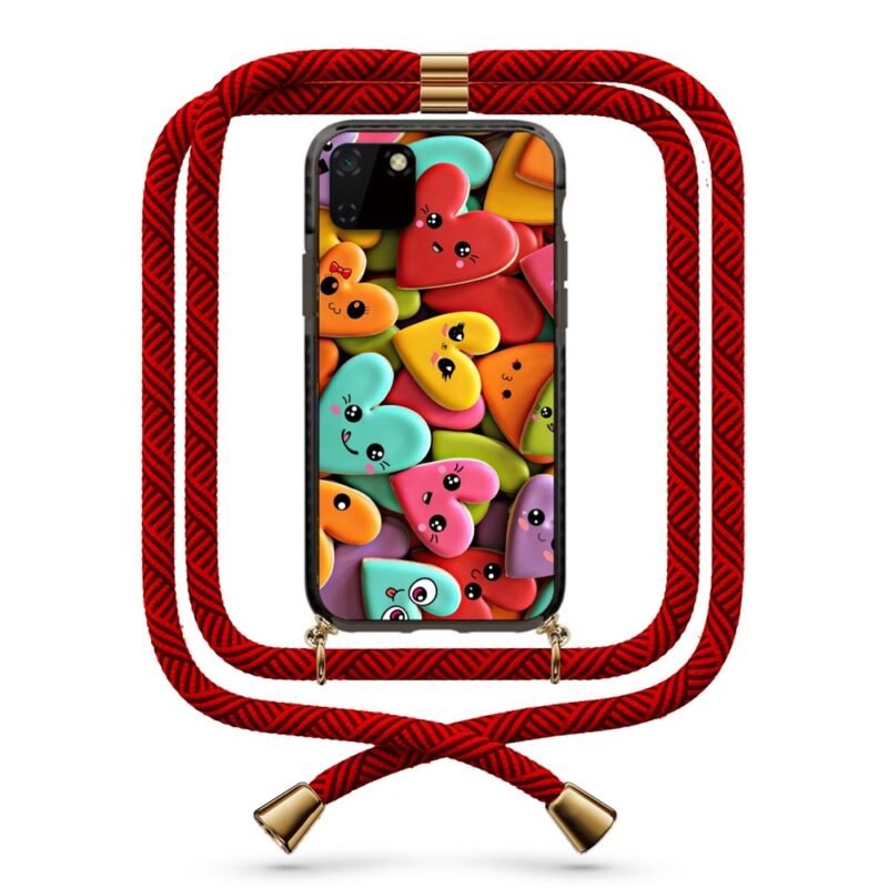 Smiley hearts θήκη με κορδόνι & σχέδιο 9879 για Huawei Y5P 2020