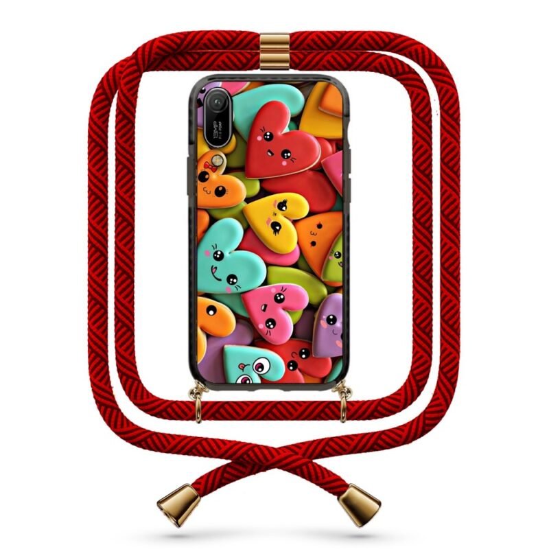 Smiley hearts θήκη με κορδόνι & σχέδιο 9879 για Huawei Y6 2019