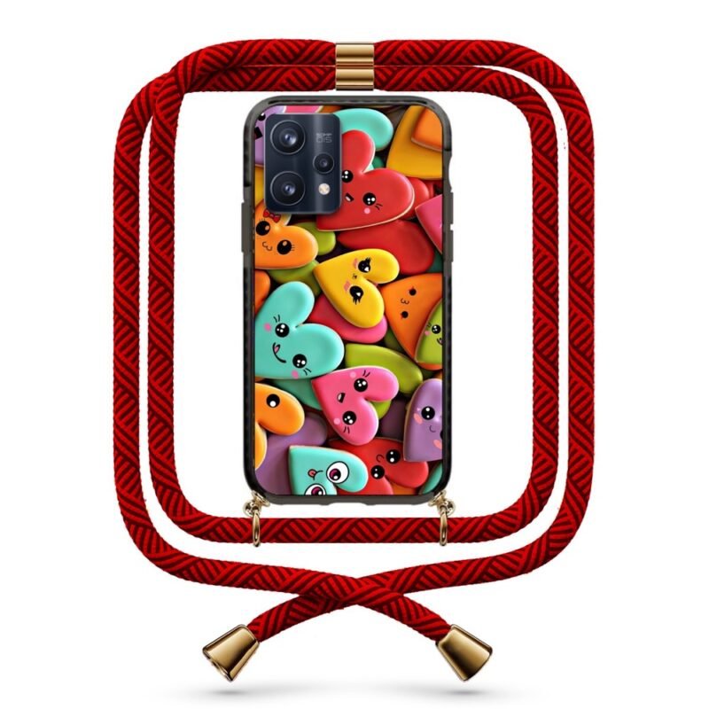 Smiley hearts θήκη με κορδόνι & σχέδιο 9879 για Realme 9 Pro Plus