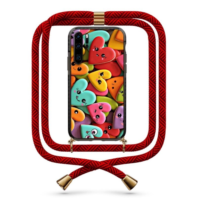 Smiley hearts θήκη με κορδόνι & σχέδιο 9879 για Huawei P30 Pro