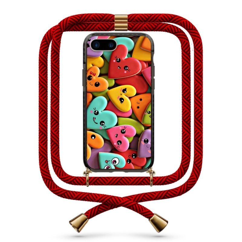 Smiley hearts θήκη κινητού με κορδόνι 9879 γιά iPhone 7 Plus /8 Plus