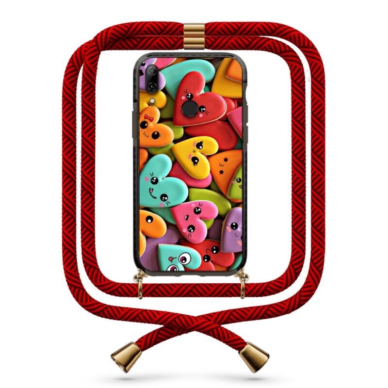 Smiley hearts θήκη με κορδόνι & σχέδιο 9879 για Honor 10 Lite