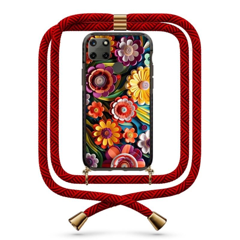Flowers θήκη με κορδόνι & σχέδιο 9880 για Realme C25Y
