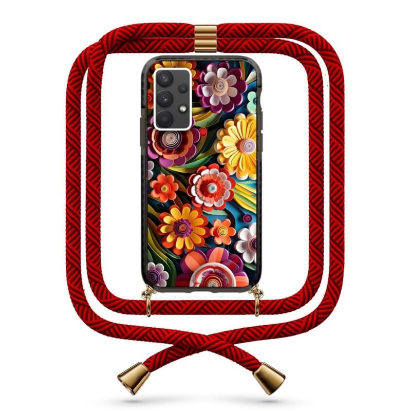 Flowers θήκη με κορδόνι & σχέδιο 9880 για Galaxy A32 4G