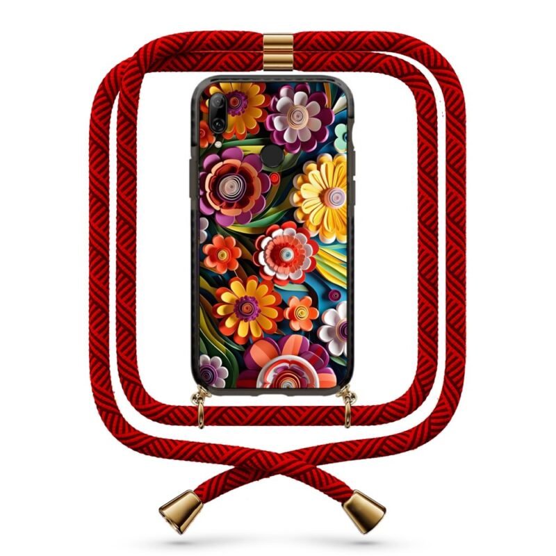 Flowers θήκη με κορδόνι & σχέδιο 9880 για Honor 10 Lite