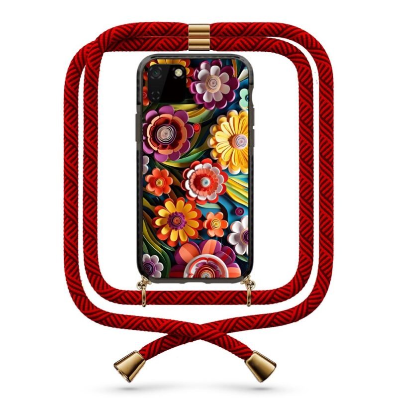 Flowers θήκη με κορδόνι & σχέδιο 9880 για Huawei Y5P 2020