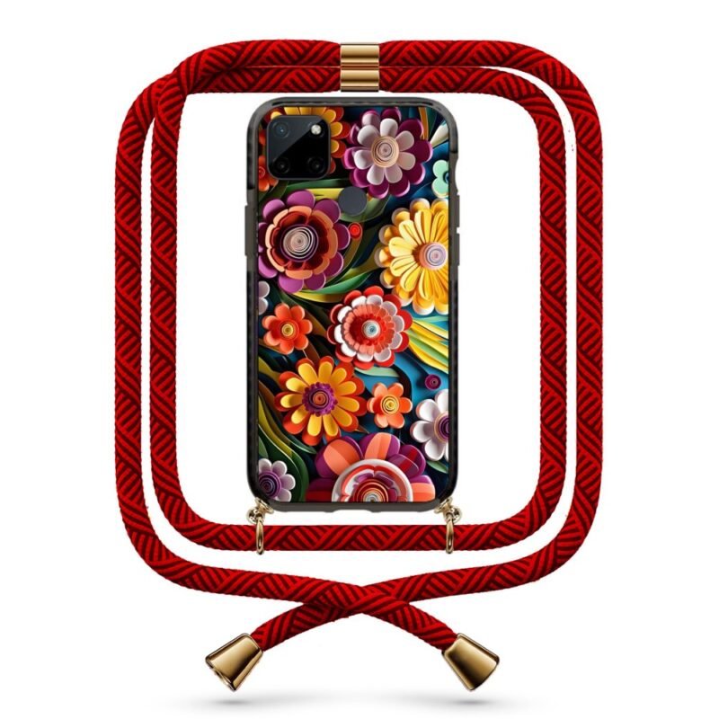 Flowers θήκη με κορδόνι & σχέδιο 9880 για Realme C21Y