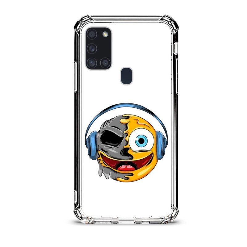 Smiley music θήκη διάφανη & σχέδιο  d1061 γιά Galaxy A21S