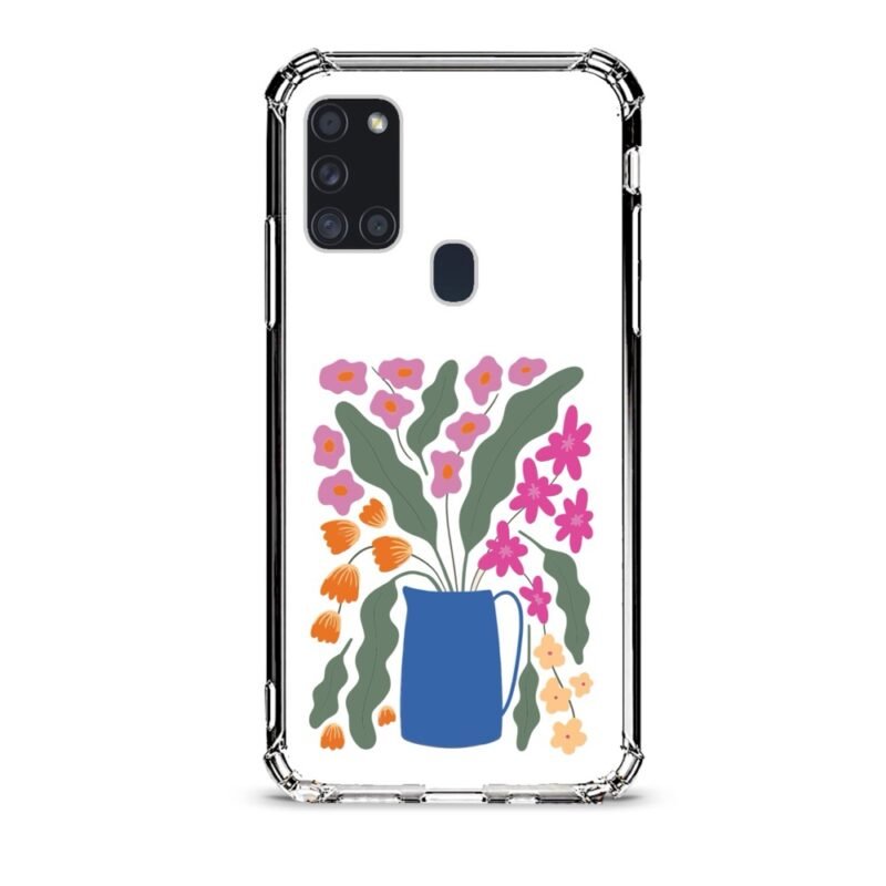 Flowers vase θήκη διάφανη & σχέδιο  d1089 γιά Galaxy A21S