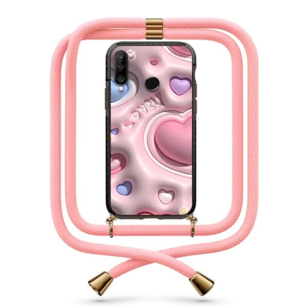 3d hearts θήκη με κορδόνι & σχέδιο 9889 για Huawei P30 Lite