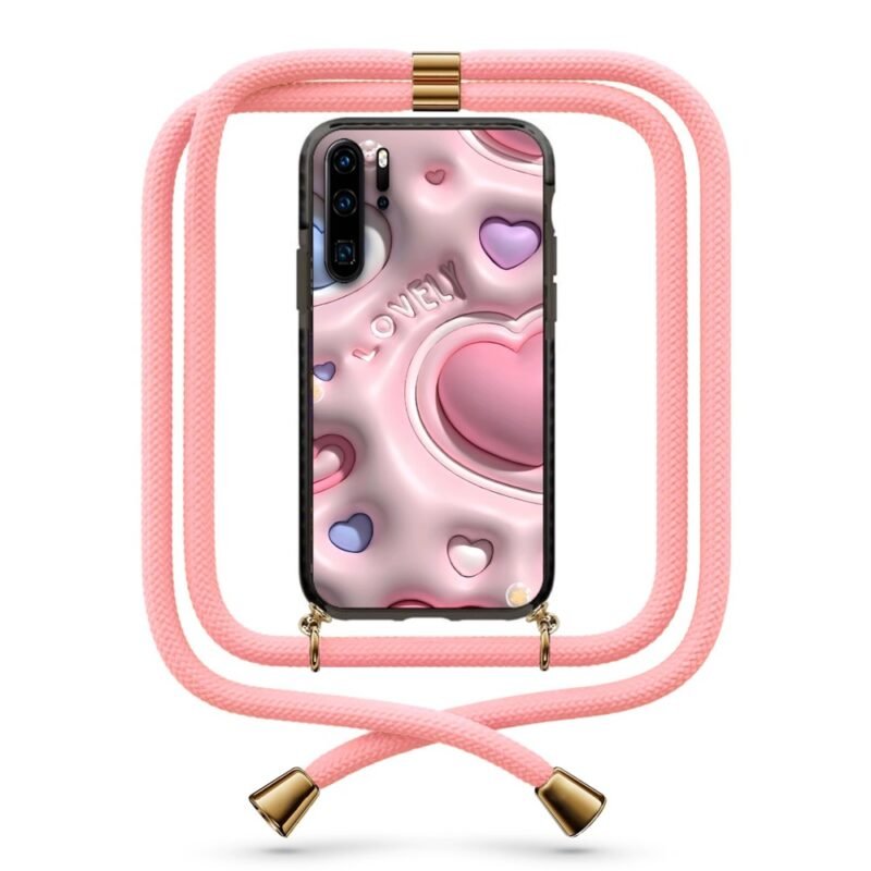 3d hearts θήκη με κορδόνι & σχέδιο 9889 για Huawei P30 Pro