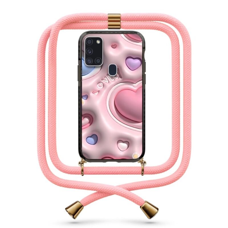 3d hearts θήκη με κορδόνι & σχέδιο 9889 για Galaxy A21S