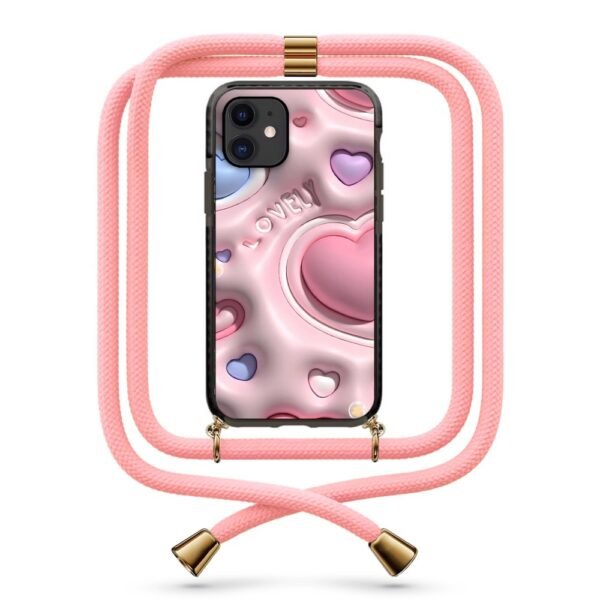 3d hearts θήκη κινητού με κορδόνι 9889 γιά iPhone 11