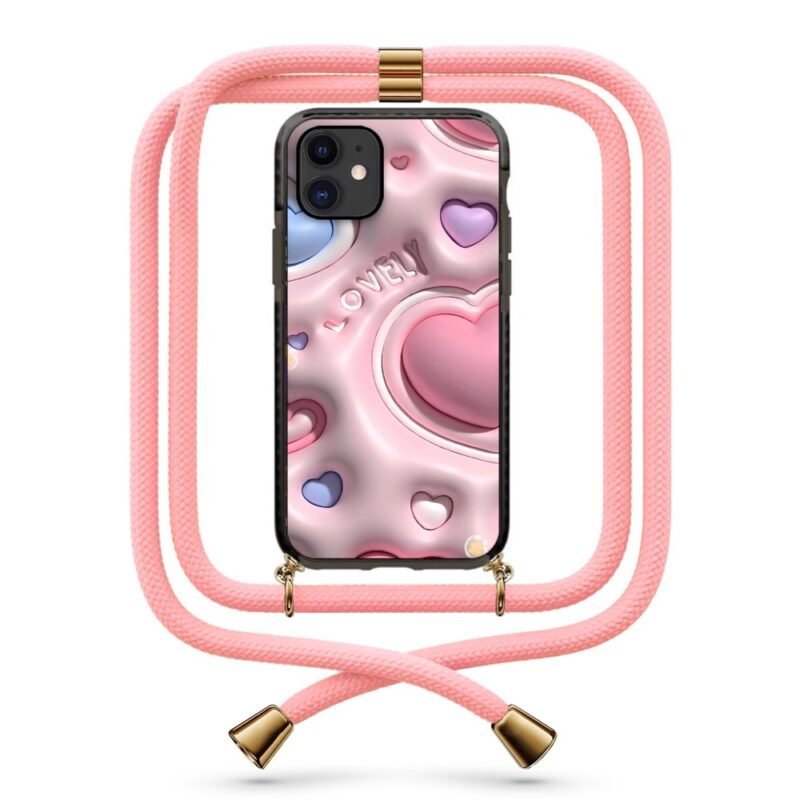 3d hearts θήκη κινητού με κορδόνι 9889 γιά iPhone 12