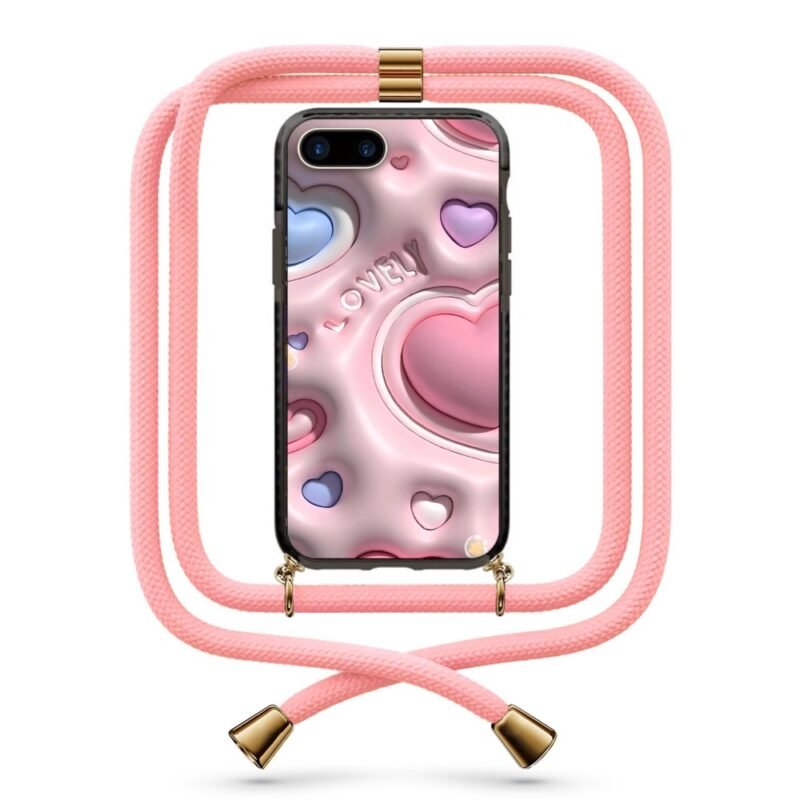3d hearts θήκη κινητού με κορδόνι 9889 γιά iPhone 7 Plus /8 Plus