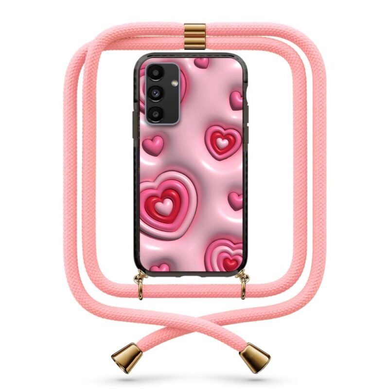 3d hearts pattern θήκη με κορδόνι & σχέδιο 9890 για Galaxy A13 5G