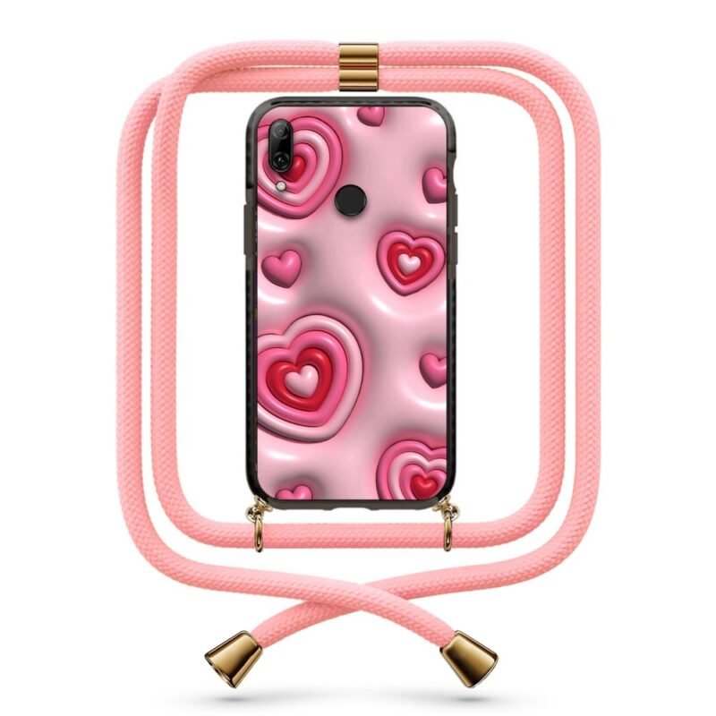 3d hearts pattern θήκη με κορδόνι & σχέδιο 9890 για Honor 10 Lite