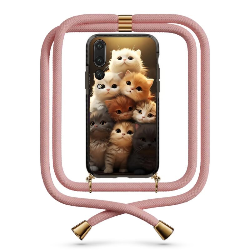 Kittens θήκη με κορδόνι & σχέδιο 9829 για Huawei P20 Pro