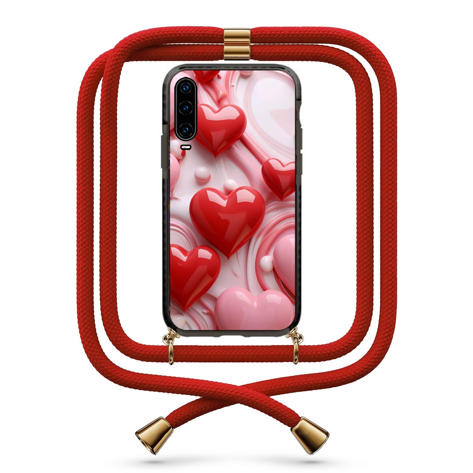 Hearts θήκη με κορδόνι & σχέδιο 9801 για Huawei P30