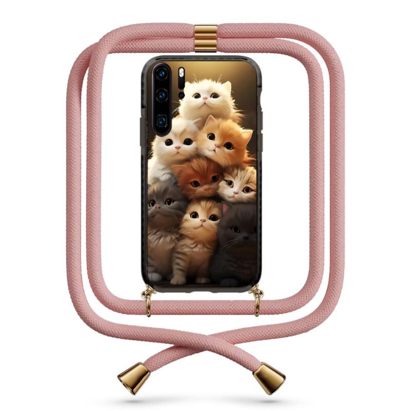 Kittens θήκη με κορδόνι & σχέδιο 9829 για Huawei P30 Pro