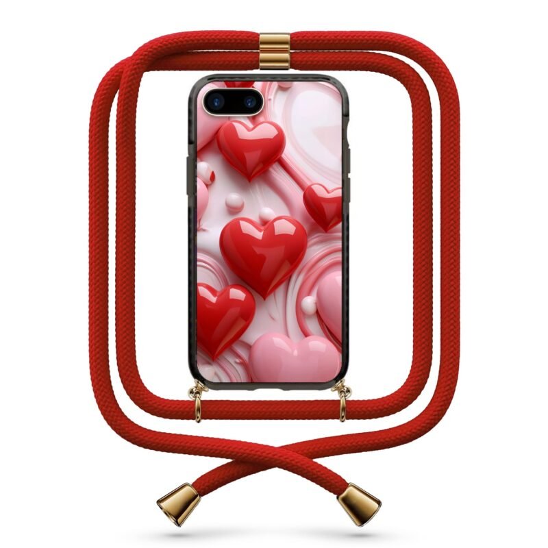 Hearts θήκη κινητού με κορδόνι 9801 γιά iPhone 7 Plus /8 Plus