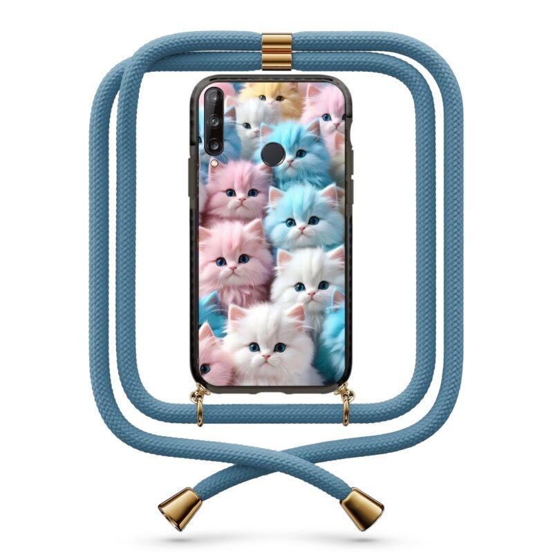 Kittens θήκη με κορδόνι & σχέδιο 9810 για Huawei P40 Lite E