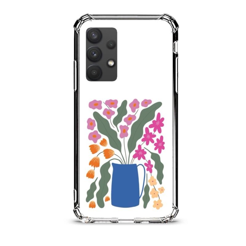 Flowers vase θήκη διάφανη & σχέδιο  d1089 γιά Galaxy A32 4G