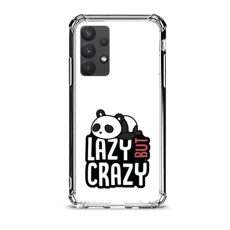 Lazy but crazy panda θήκη διάφανη & σχέδιο  d1120 γιά Galaxy A32 4G