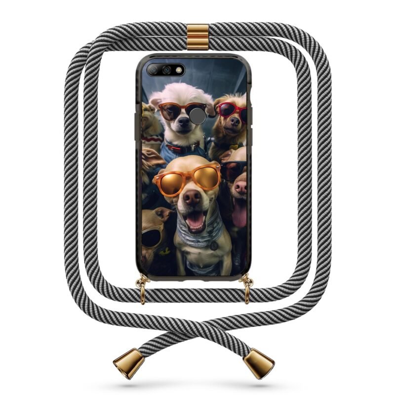 Dogs θήκη με κορδόνι & σχέδιο 9799 για Huawei Y7 2018