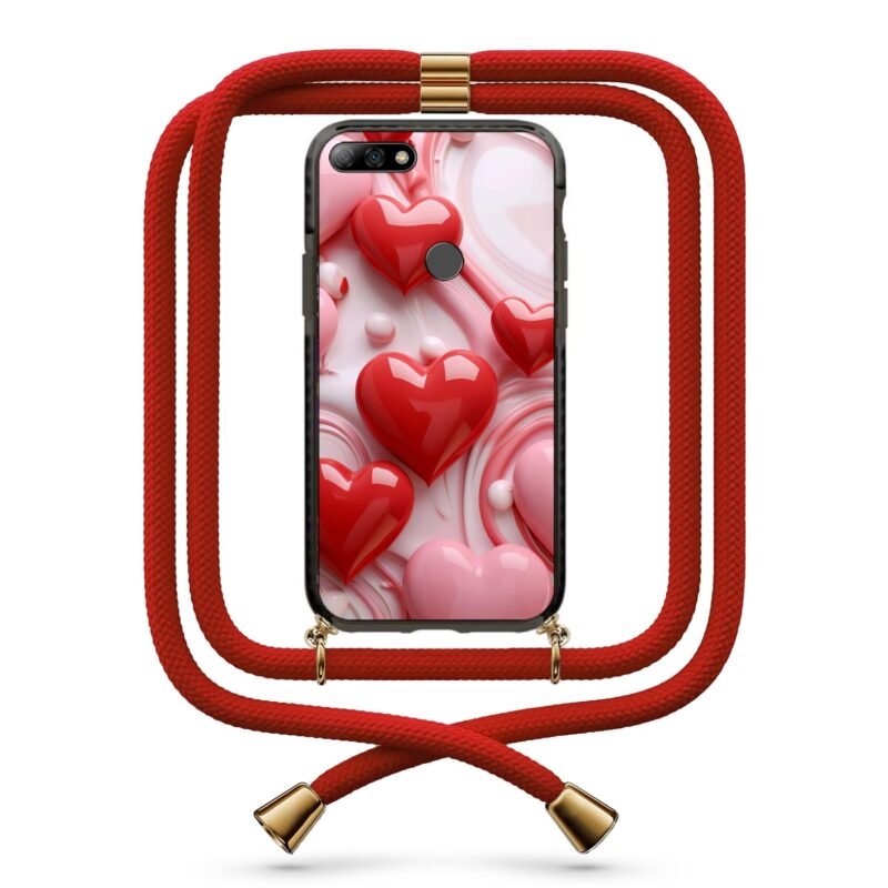 Hearts θήκη με κορδόνι & σχέδιο 9801 για Huawei Y7 2018
