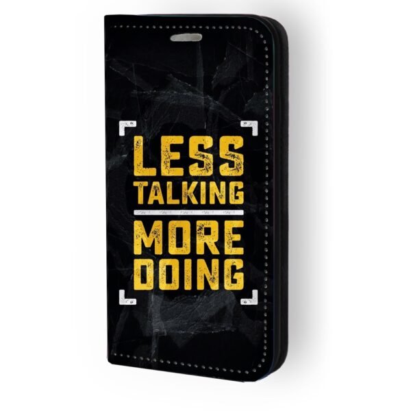 Θήκη book με σχέδιο less talking more doing 91812 για iPhone 12/12 Pro