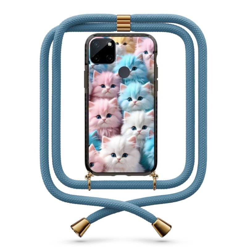 Kittens θήκη με κορδόνι & σχέδιο 9810 για Realme C21Y