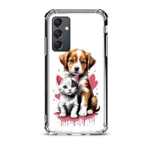 Puppy & kitten θήκη διάφανη & σχέδιο  d1028 γιά Galaxy A35 5G