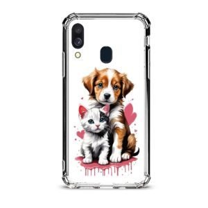 Puppy & kitten θήκη διάφανη & σχέδιο  d1028 γιά Galaxy A40