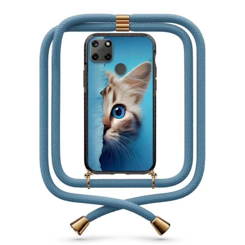 Half cat face θήκη με κορδόνι & σχέδιο 9908 για Realme C25Y