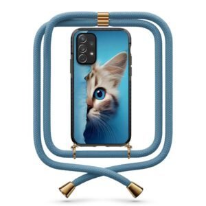 Half cat face θήκη με κορδόνι & σχέδιο 9908 για  Galaxy A72