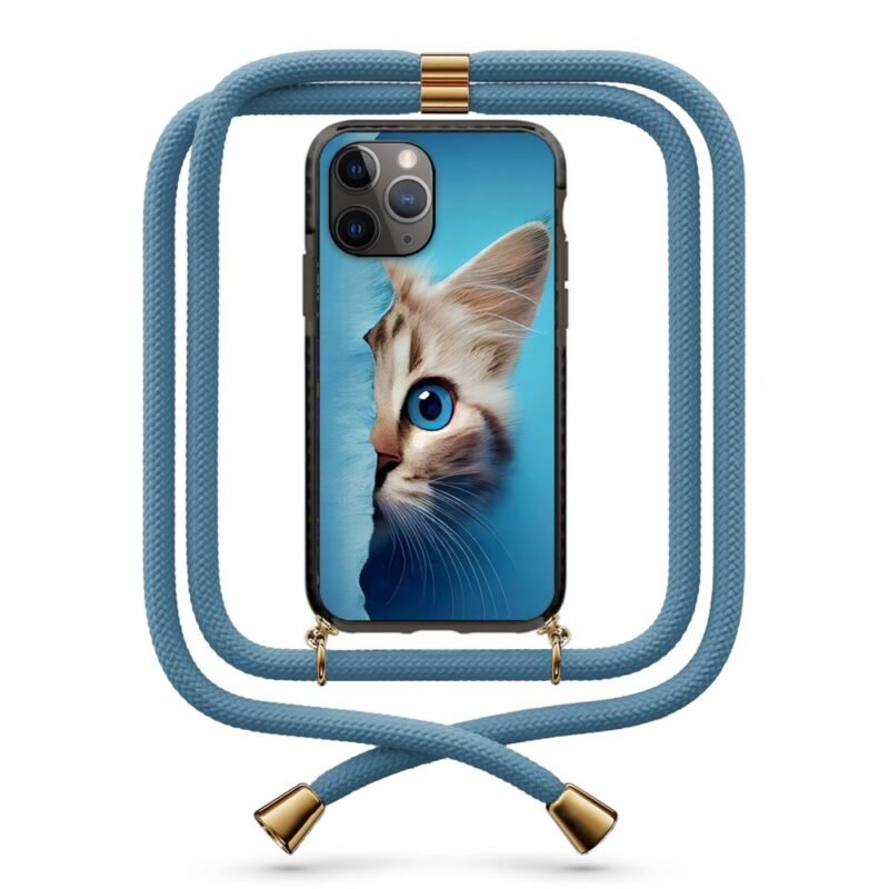 Half cat face θήκη κινητού με κορδόνι 9908 γιά iPhone 11 Pro