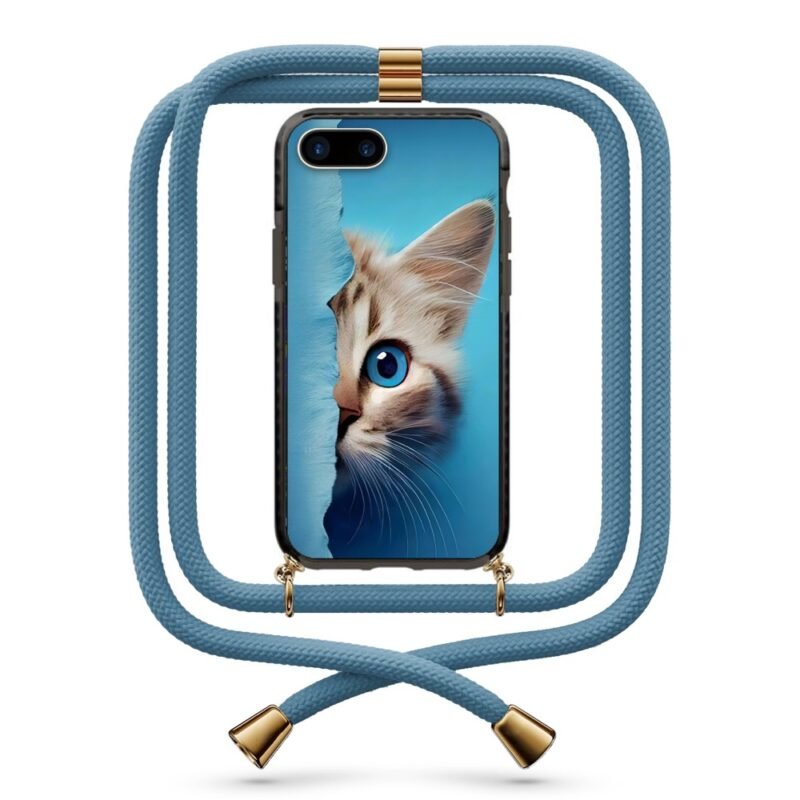 Half cat face θήκη κινητού με κορδόνι 9908 γιά iPhone 7 Plus /8 Plus