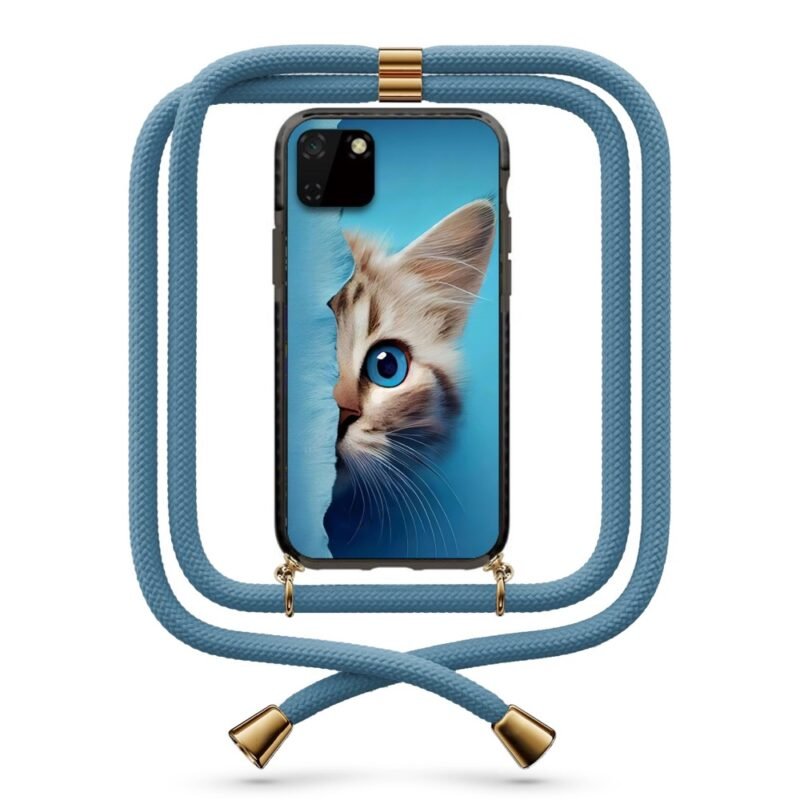 Half cat face θήκη με κορδόνι & σχέδιο 9908 για Huawei Y5P 2020