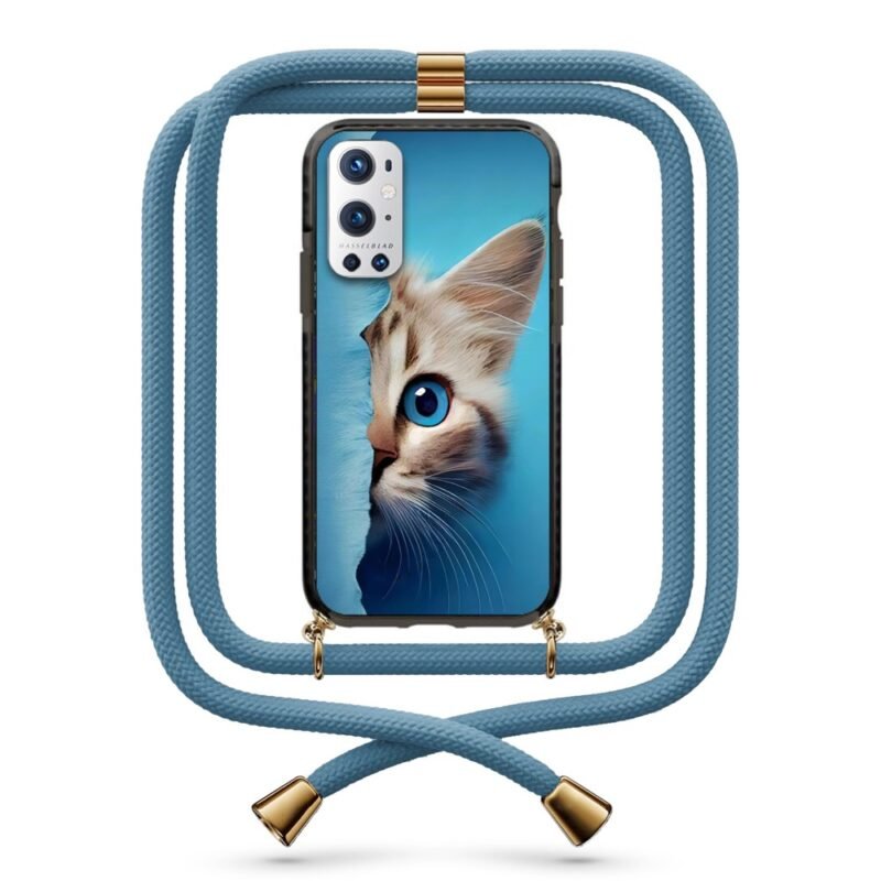 Half cat face θήκη με κορδόνι & σχέδιο 9908 για Oneplus 9