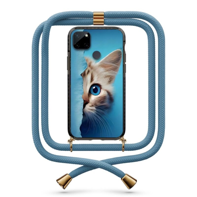 Half cat face θήκη με κορδόνι & σχέδιο 9908 για Realme C21Y