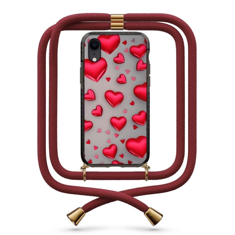 Hearts θήκη κινητού με κορδόνι 9913 γιά iPhone Xr